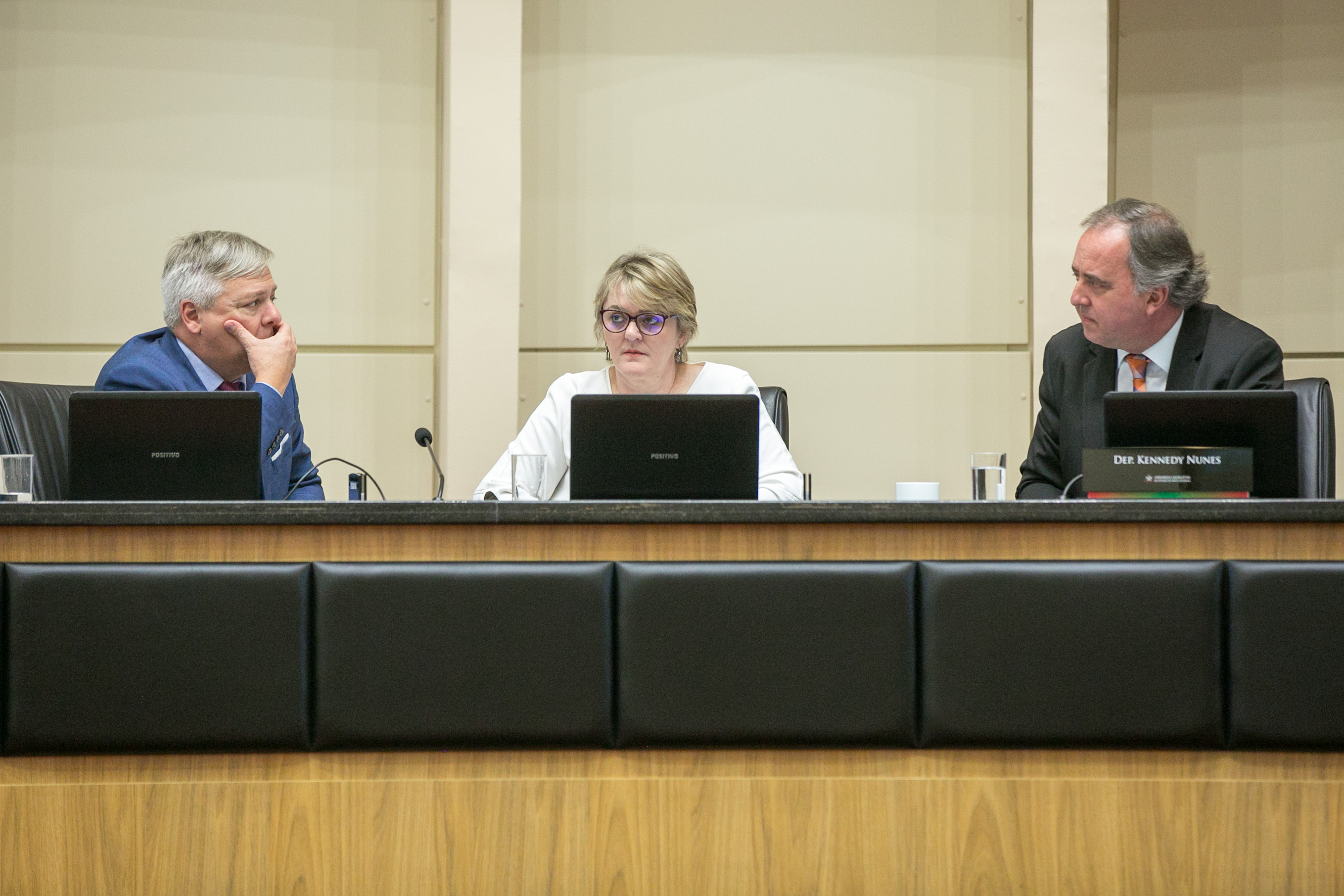 Deputado Fabiano da Luz (PT), Deputada Luciane Carminatti (PT) e Deputado Kennedy Nunes (PTB)