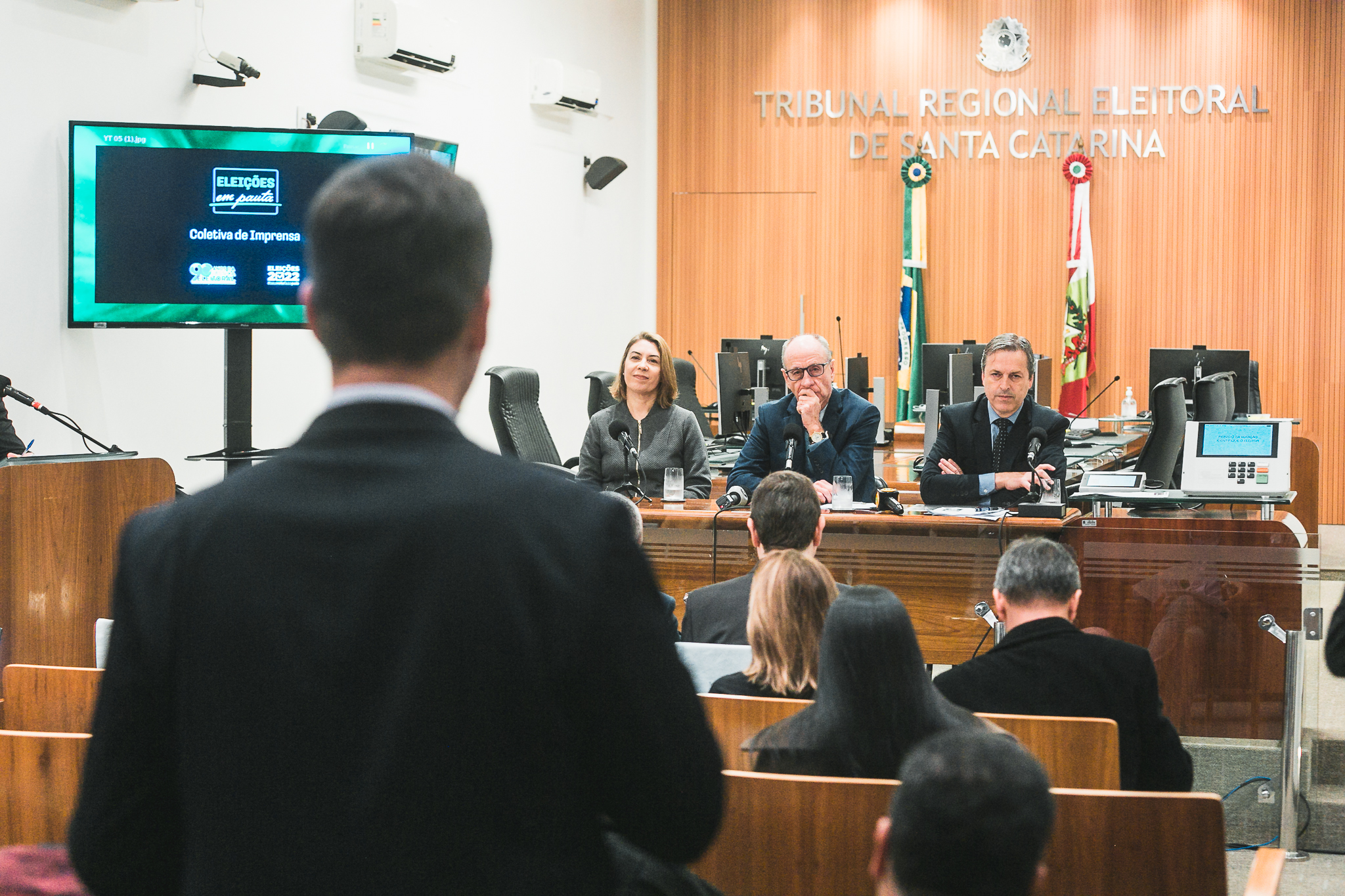 Coletiva de Imprensa com o presidente do TRE-SC, Des. Leopoldo Augusto Brüggemann