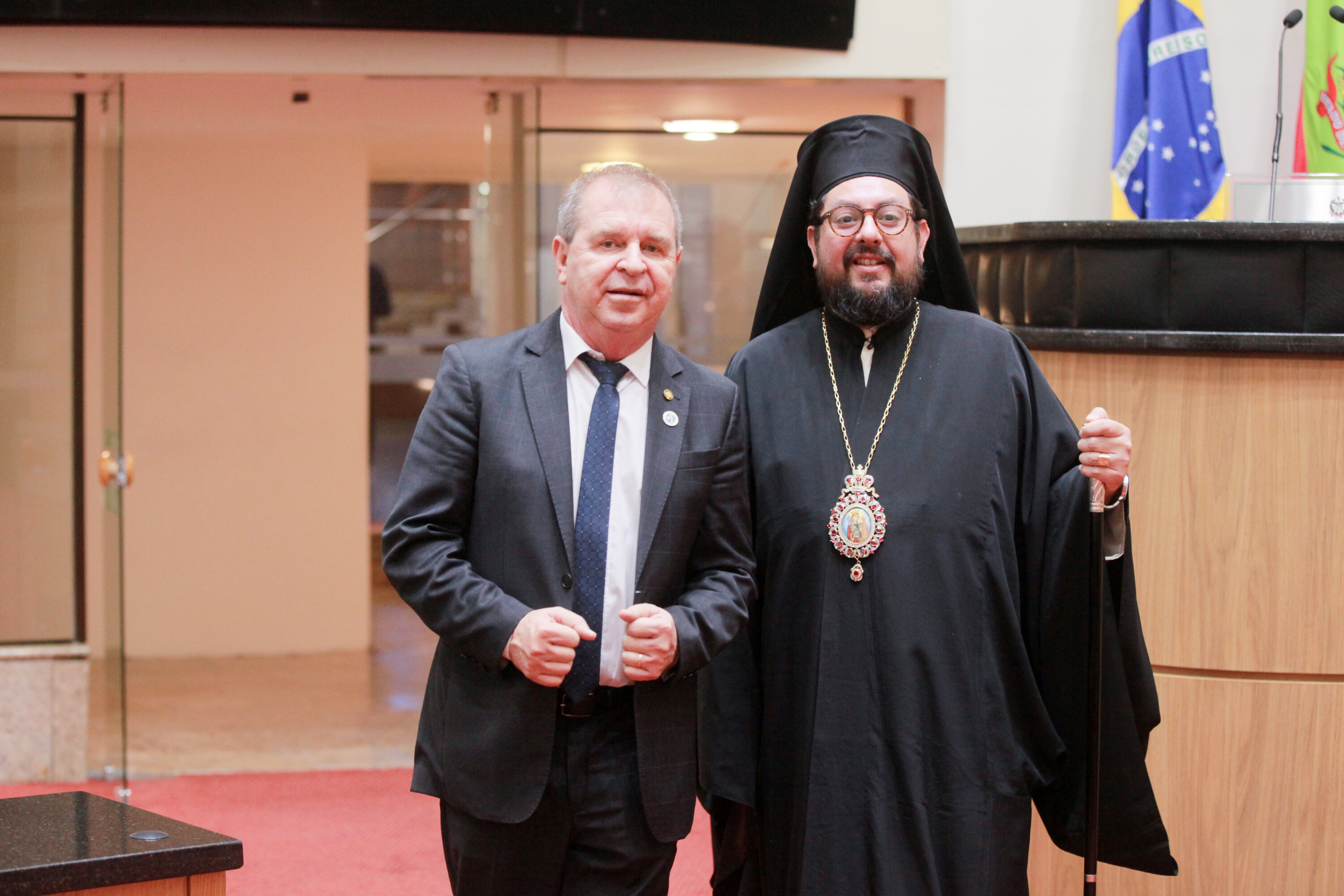 Arcebispo da Igreja Ortodoxa Grega para América do sul visita Alesc