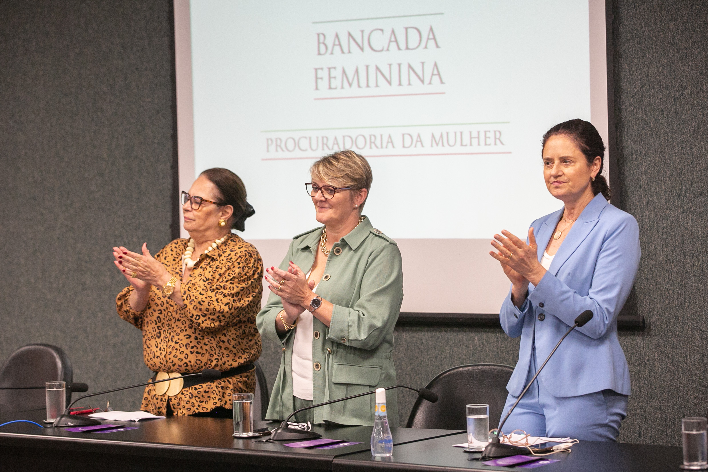 Deputada Ada De Luca (MDB), Deputada Luciane Carminatti (PT) e Deputada Marlene Fengler (PSD)