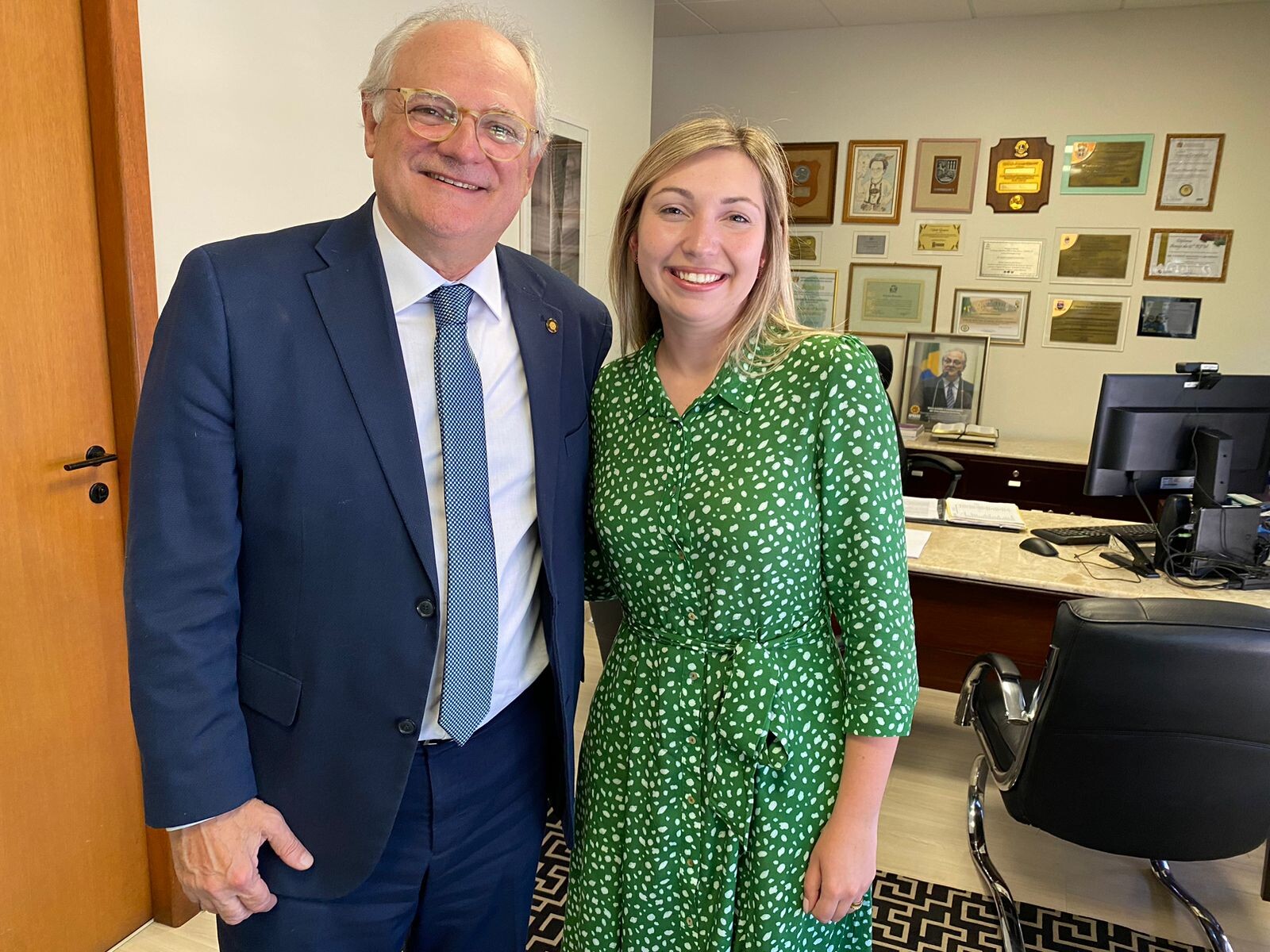 Deputado Dr. Vicente e prefeita eleita de Canoinhas, Juliana Maciel