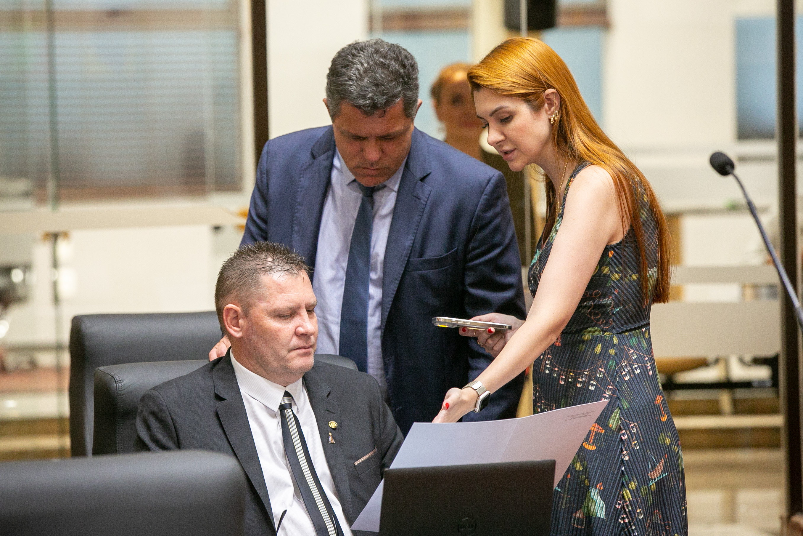 Deputado Edilson Massoco (PL), Deputado Ivan Naatz (PL) e Deputada Ana Campagnolo (PL)