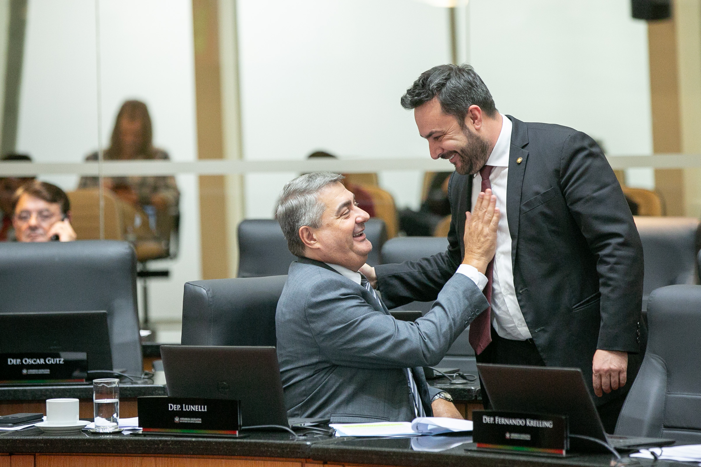 Deputado Antídio Lunelli (MDB) e Deputado Marcius Machado (PL)