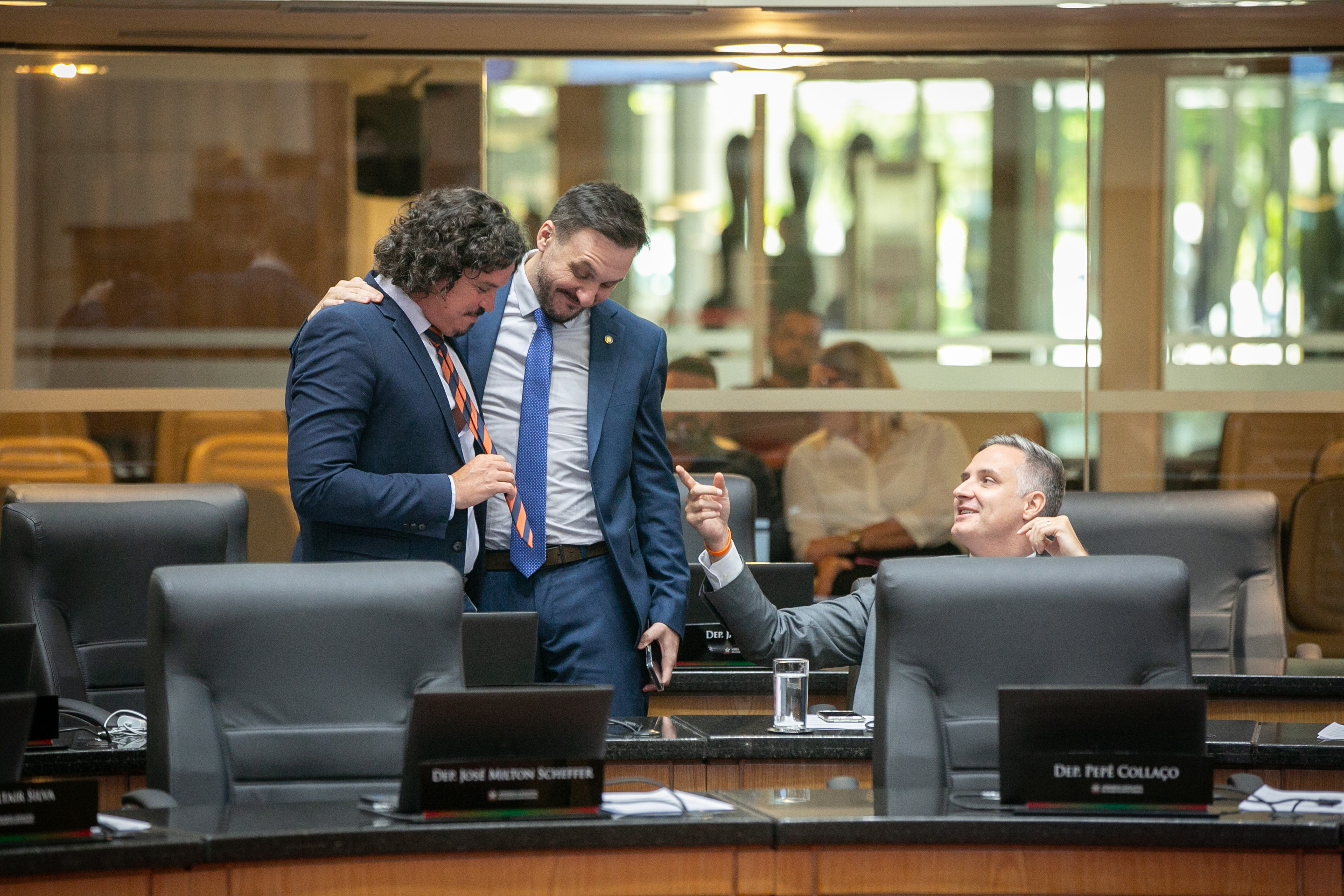 Deputado Marquito (PSOL), Deputado Pepê Collaço (PP) e Deputado Matheus Cadorin (NOVO)