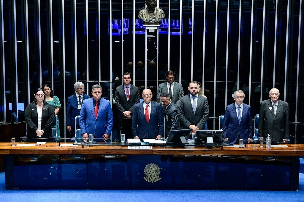 Foto: Deputado Ivan Naatz (PL) integrou comitiva de Blumenau na homenagem no Senado Federal, em Brasilia (Divulgação).
