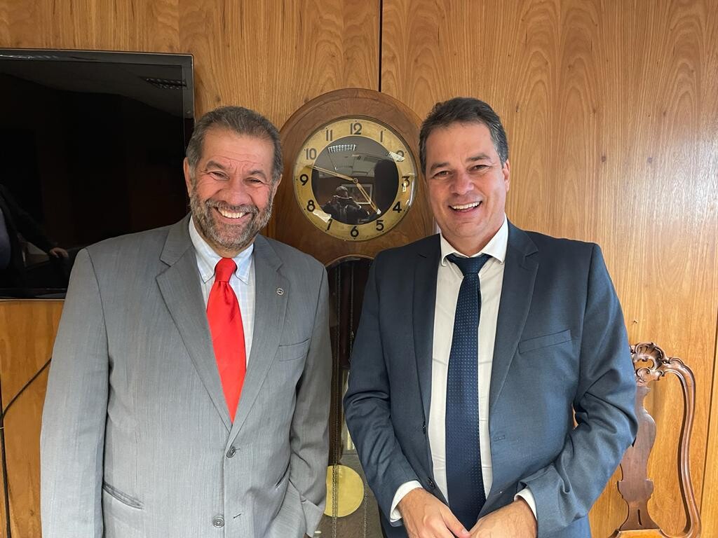 Deputado Rodrigo Minotto e ministro da Previdência Social, Carlos Lupi