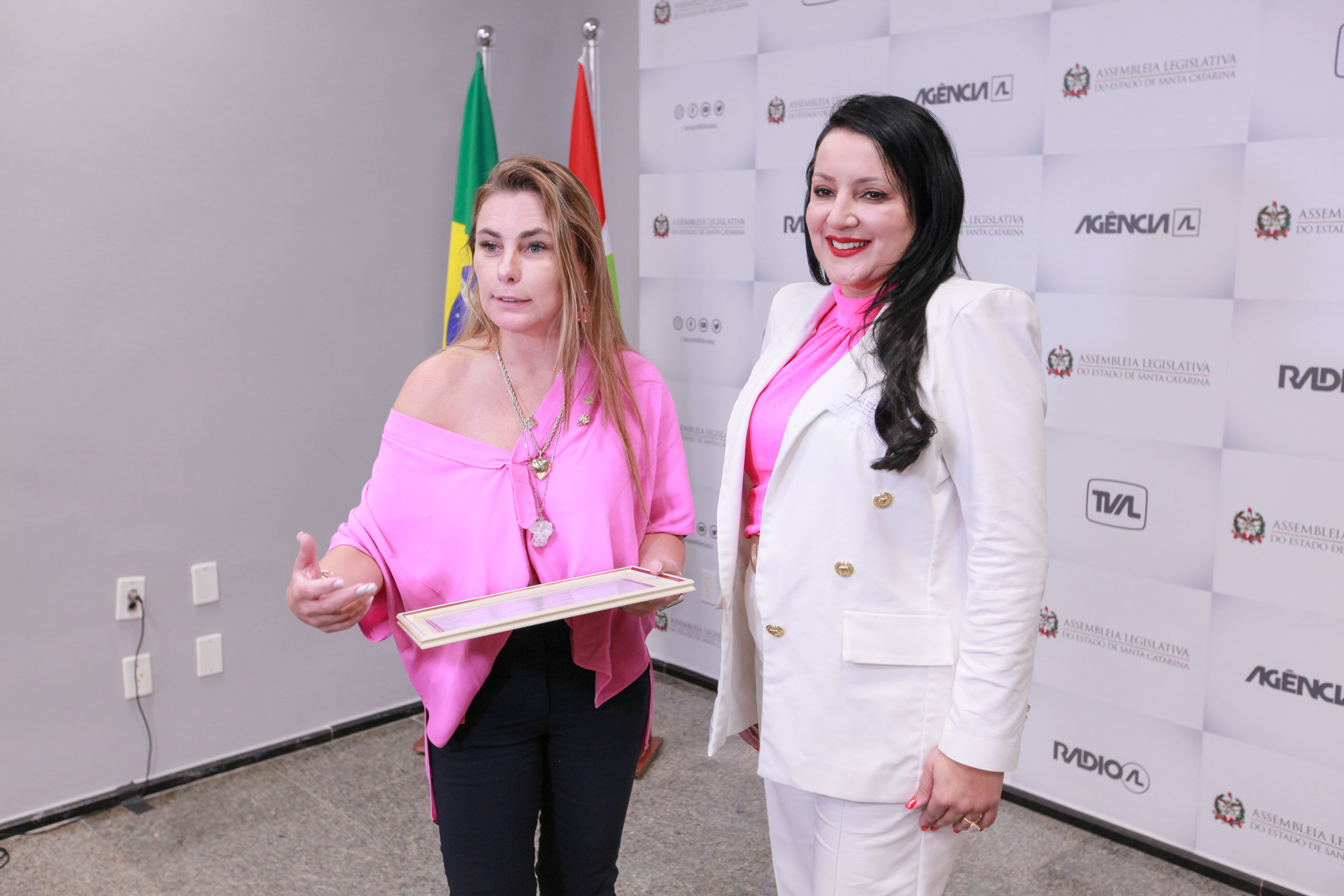 Paulinha entrega moção de aplausos à Francine Nader