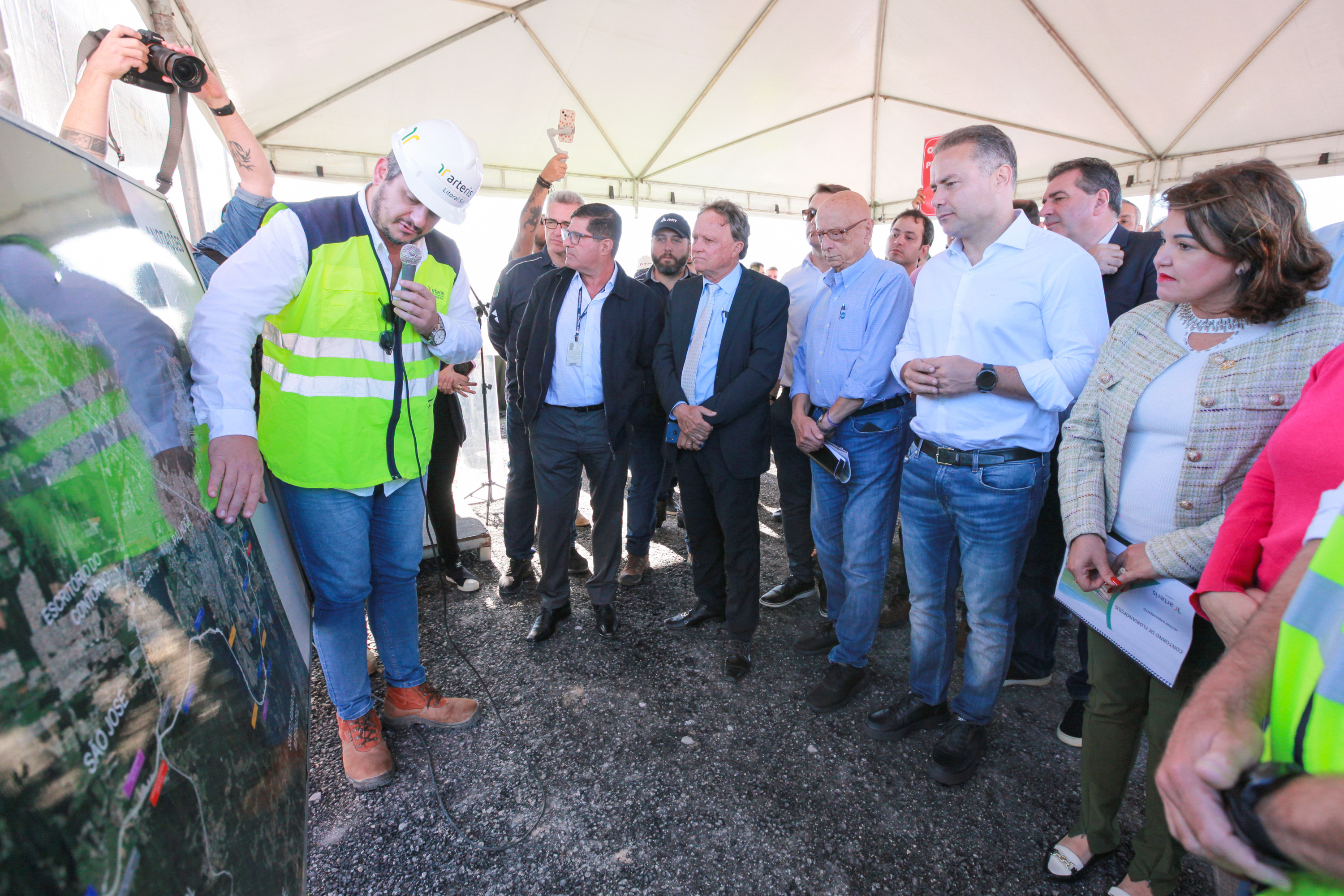 Presidente Mauro de Nadal visita contorno viário com Ministro dos Transportes Renan Filho