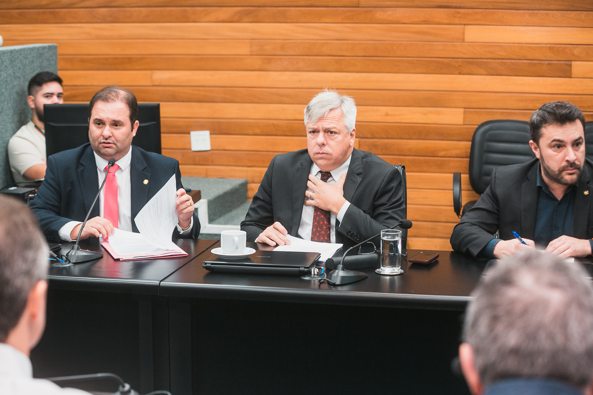 Comissão de Constituição e Justiça - Deputado Repórter Sérgio Guimarães(União) - Deputado Fabiano da Luz (PT)- Deputado Marcius Machado (PL)