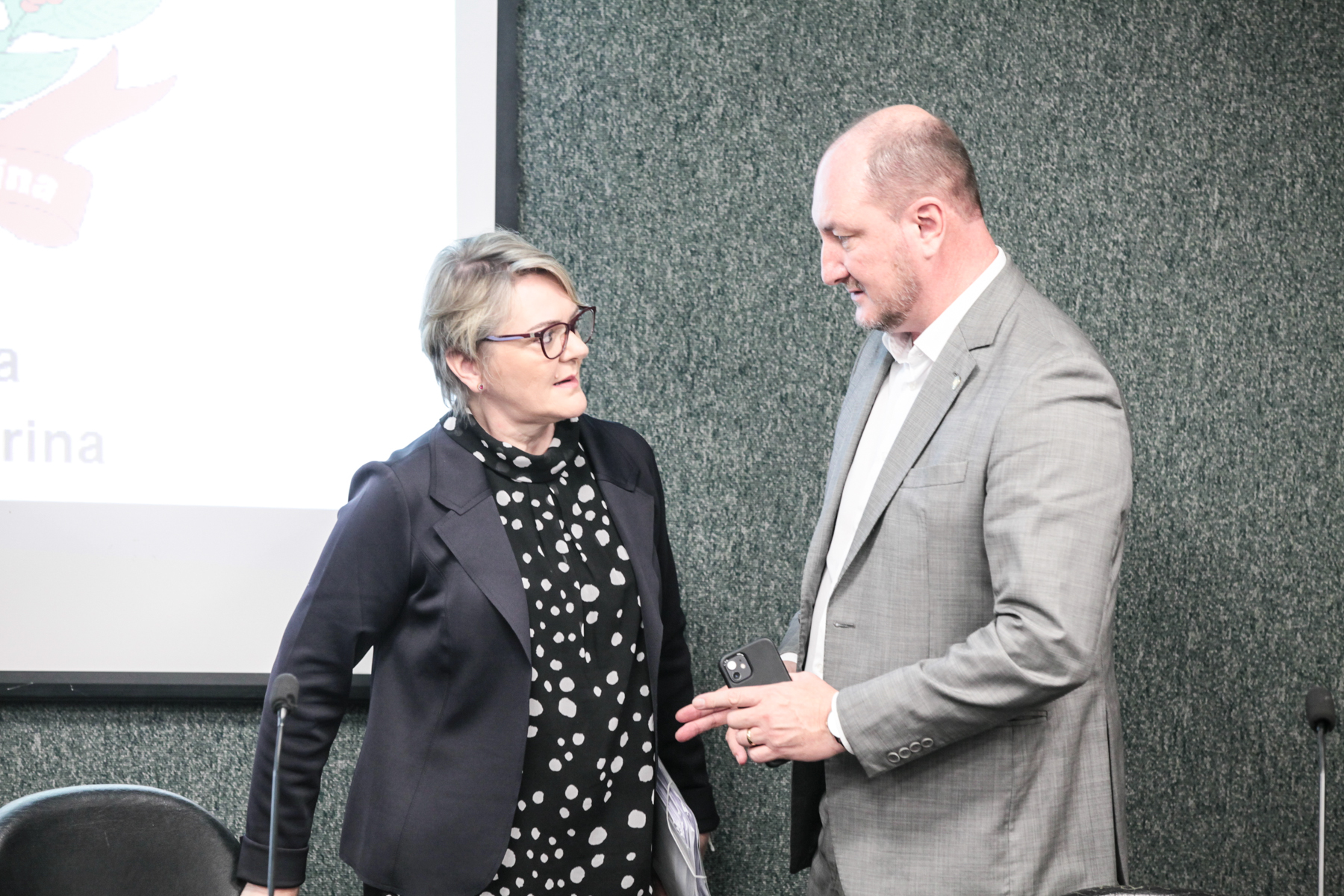 Reunião do Comseg - Deputada Luciane Carminatti (PT)  e Deputado Mauro de Nadal (MDB)
