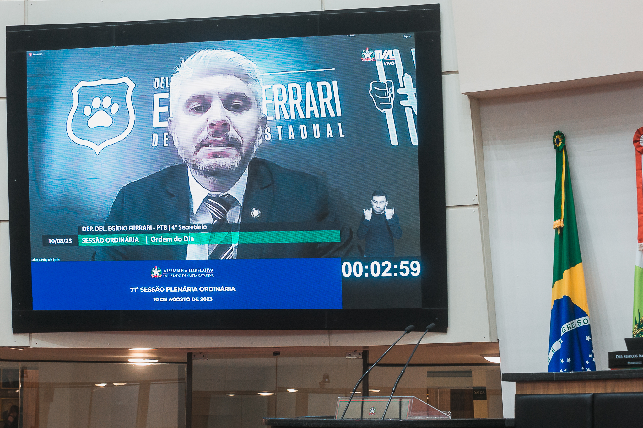 SESSÃO ORDINÁRIA - Deputado Delegado Egídio Ferrari (PL)