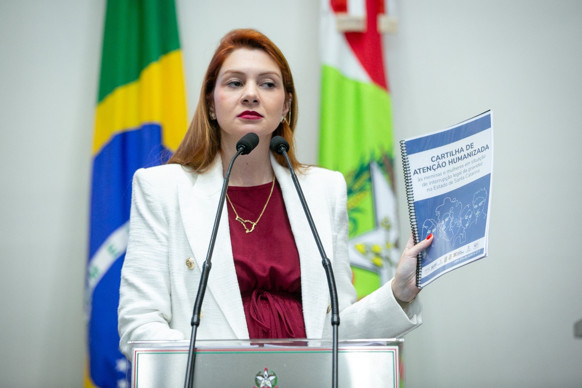Ana Campagnolo expõe riscos de cartilha pró-aborto em SC