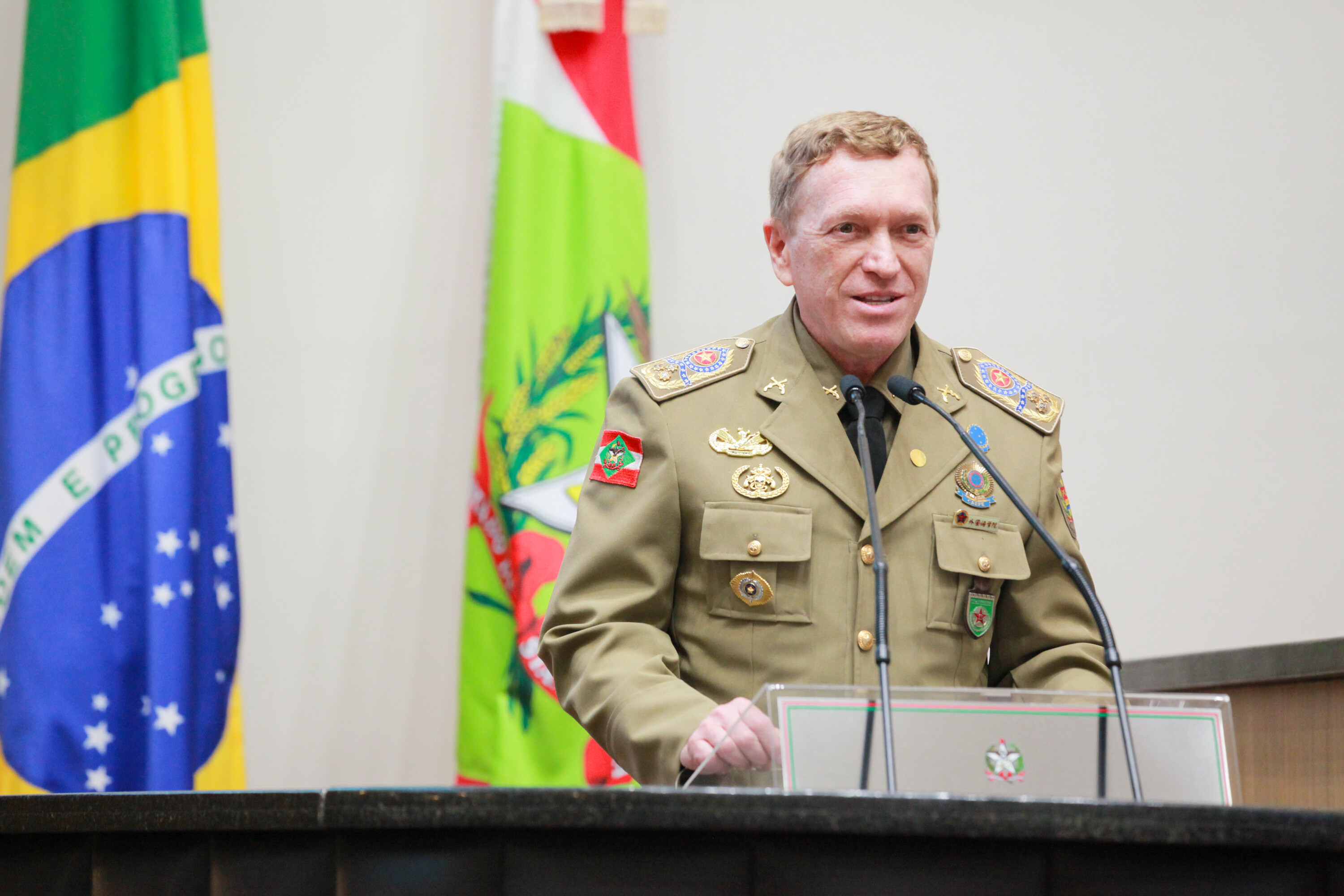 Coronel Aurélio José Pelozato da Rosa, comandante-geral da Polícia Militar de Santa Catarina.
