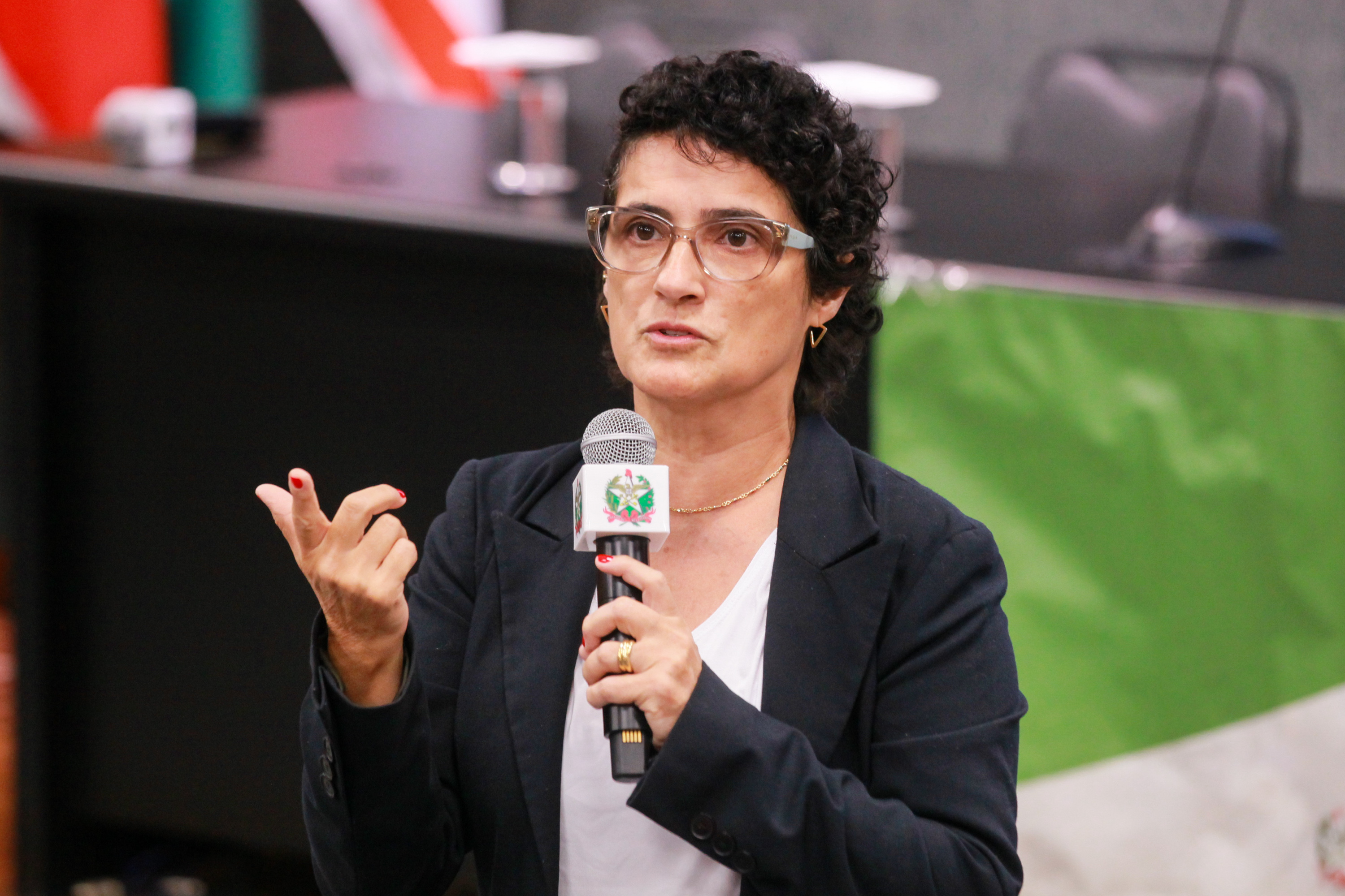 Estágio-visita - Palestra com a diretora da Escola da Alesc, Marlene Fengler