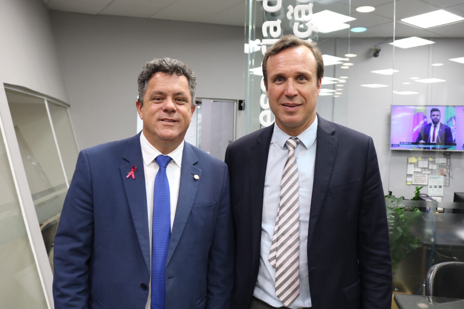 Deputado Ivan Naatz ( PL) e o vice-presidente nacional da OAB, o catarinense Rafael Horn.