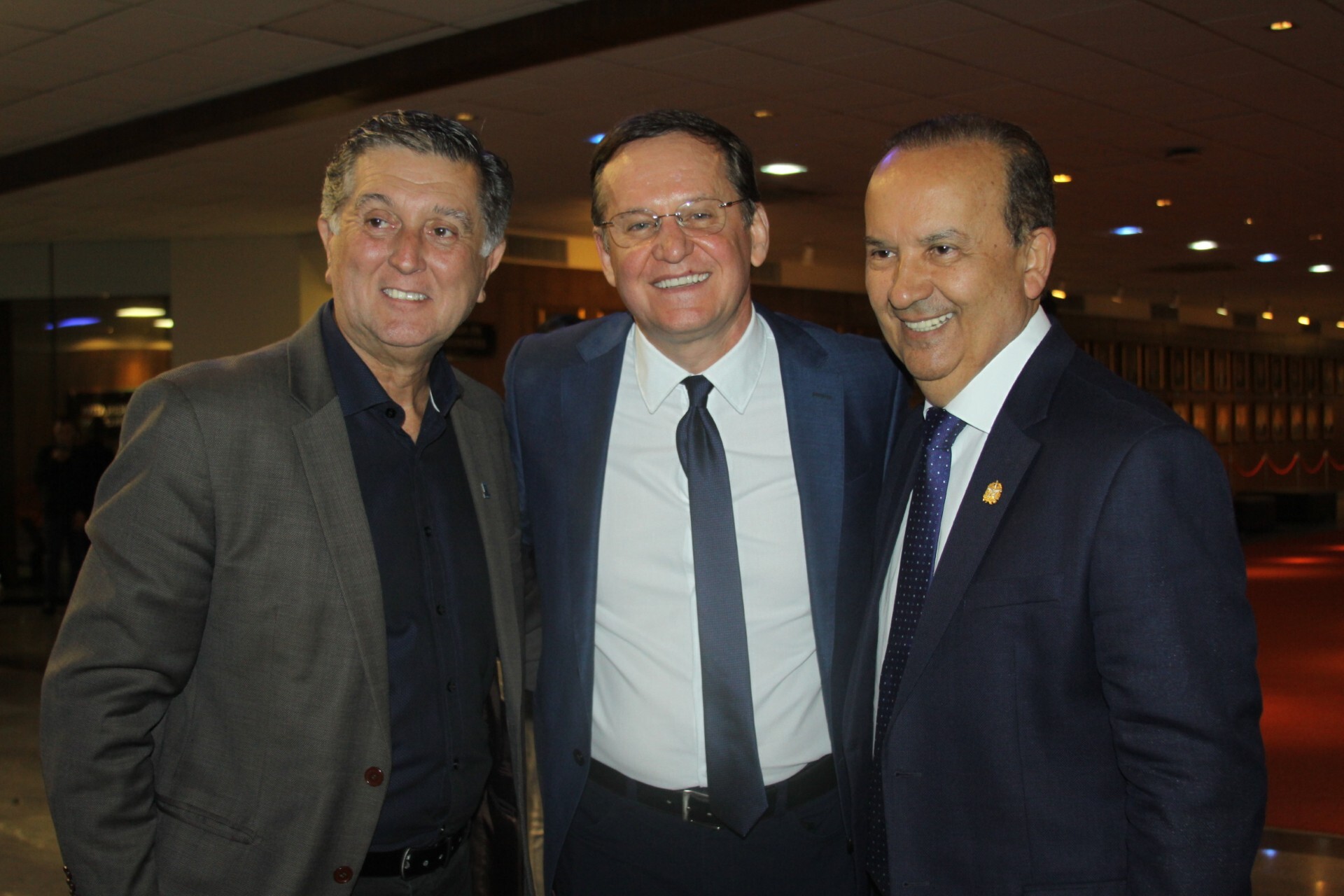 Prefeito de Florianópolis, Topázio Neto, deputado Jair Miotto e governador Jorginho Mello