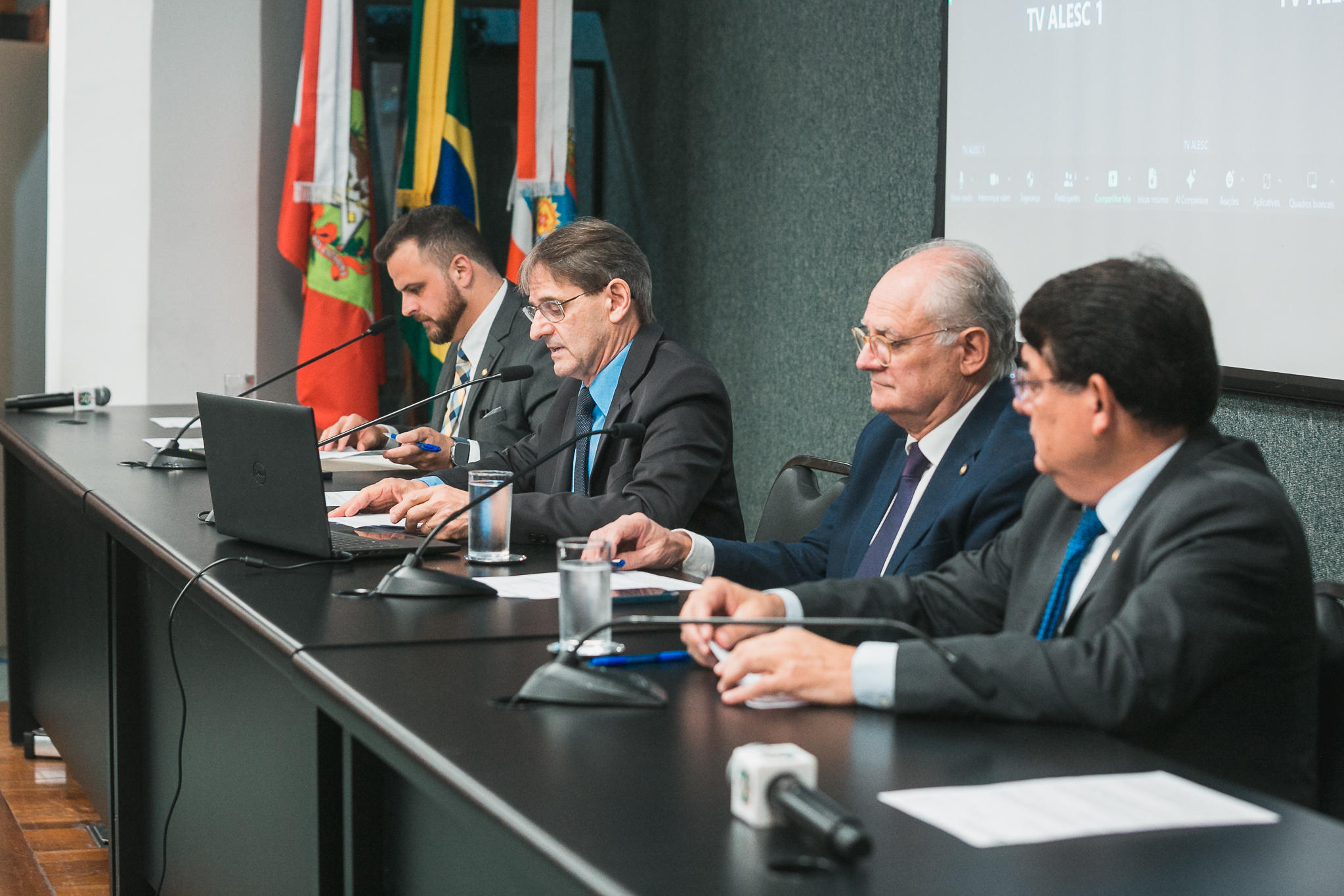 - Deputado Lucas Neves (Podemos) 	 - Deputado Neodi Saretta (PT) 	 - Deputado Dr. Vicente Caropreso (PSDB)    - Deputado Mauricio Peixer (PL)