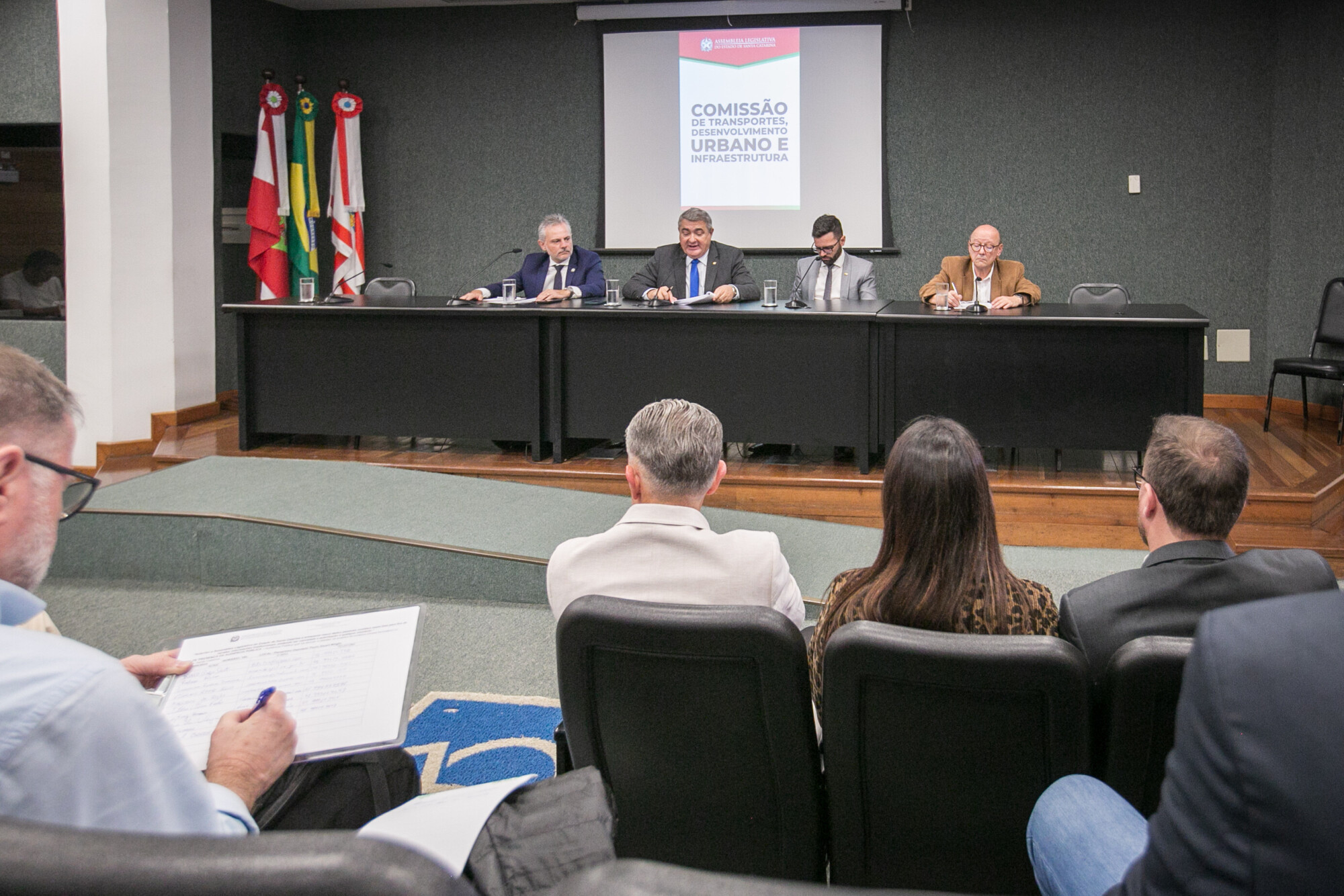Beto Martins - Secretário de Portos, Aeroportos e Ferrovias SC
 - Deputado Antídio Lunelli (MDB) 	- Deputado André de Oliveira (NOVO)

- Egídio Antônio Martorano  - Presidente da Câmara de Transporte e Logística da FIESC