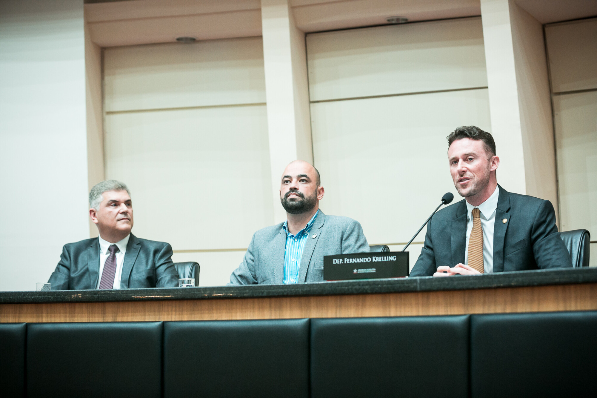 -Marcelo Lemos dos Reis - Presidente do conselho regional de Medicina de Santa Catarina-Diogo Demarchi Silva - SECRETÁRIO DE ESTADO DA SAÚDE SC - Deputado Fernando Krelling (MDB)
