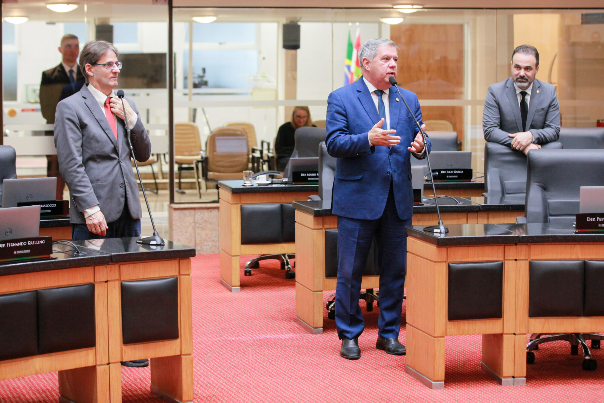 - Deputado Neodi Saretta (PT) 	
- Deputado Mário Motta (PSD)
- Deputado Cleiton Fossa (MDB)