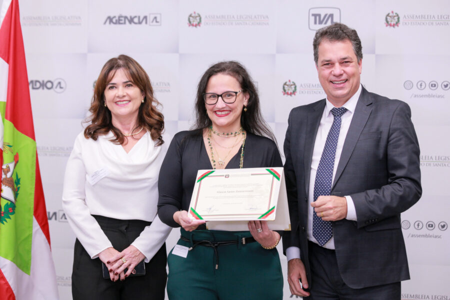 Graziela de Luca Canto, Glaucia Santos Zimmermann e deputado Rodrigo Minotto