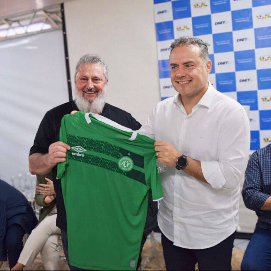 Deputado Padre Pedro Baldissera e o ministro dos Transportes, Renan Filho