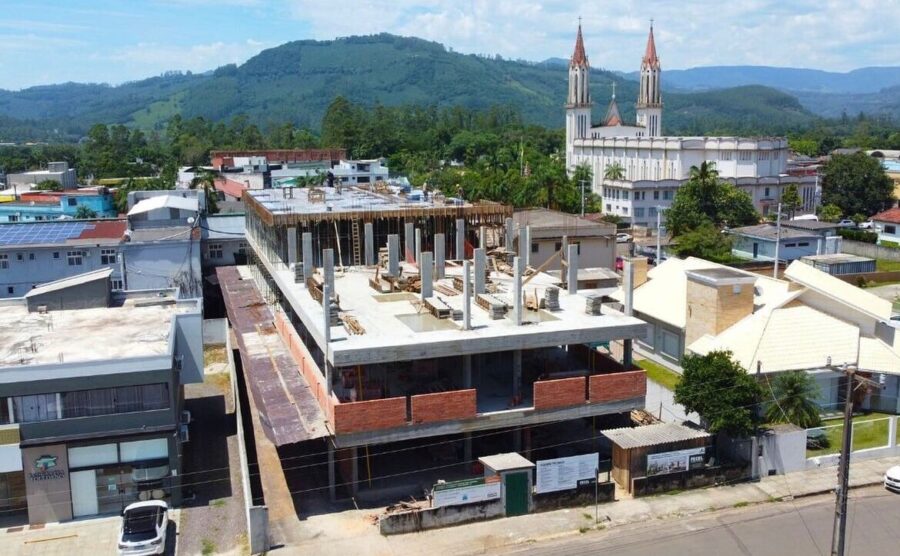 Construção de nova área da Associação Hospitalar Nossa Senhora de Fátima. FOTO: Divulgação.
