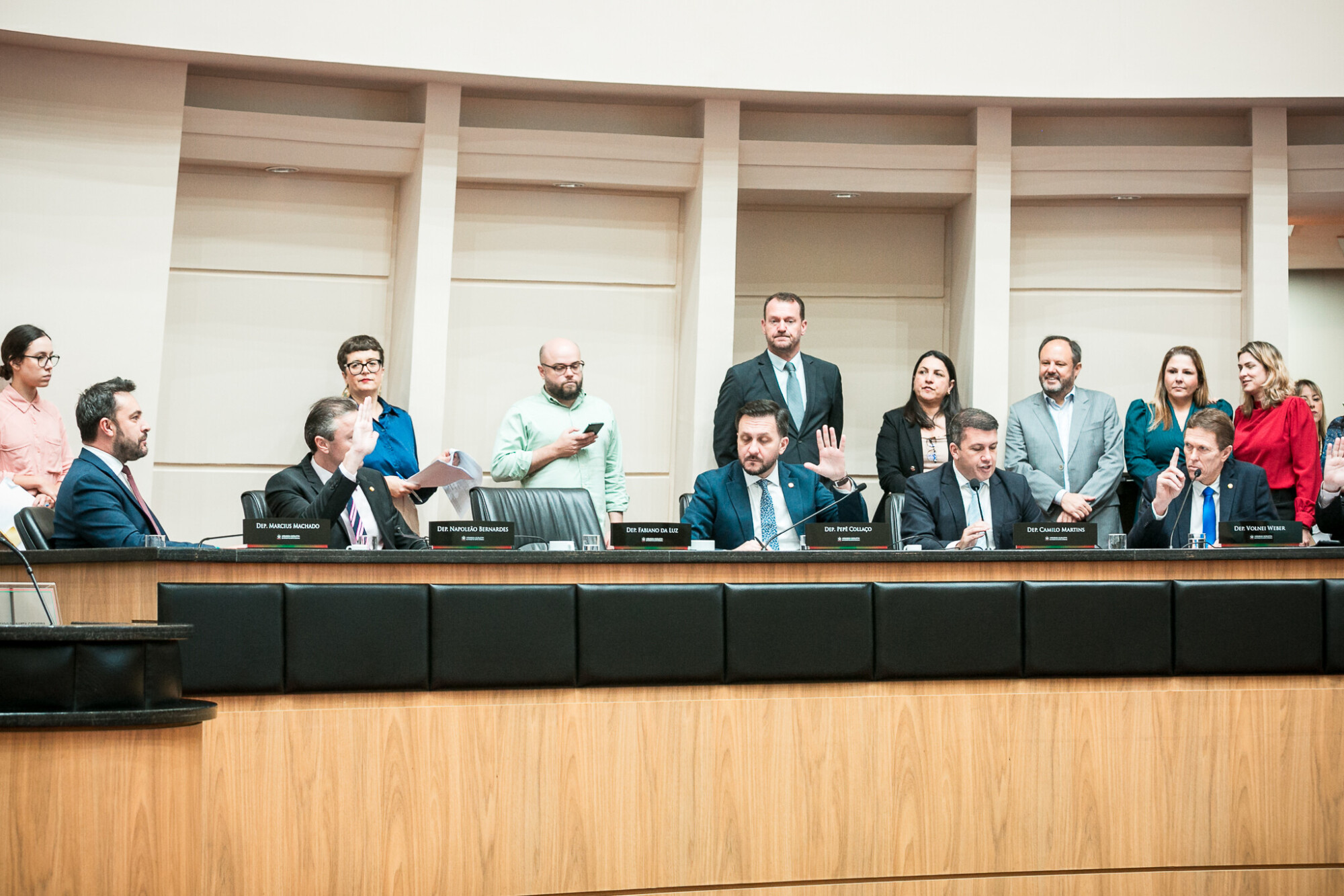 - Deputado Marcius Machado (PL) 
 - Deputado Napoleão Bernardes (PSD) 	

 - Deputado Pepê Collaço (PP)
 - Deputado Camilo Martins (Podemos) 	
 - Deputado Volnei Weber (MDB)