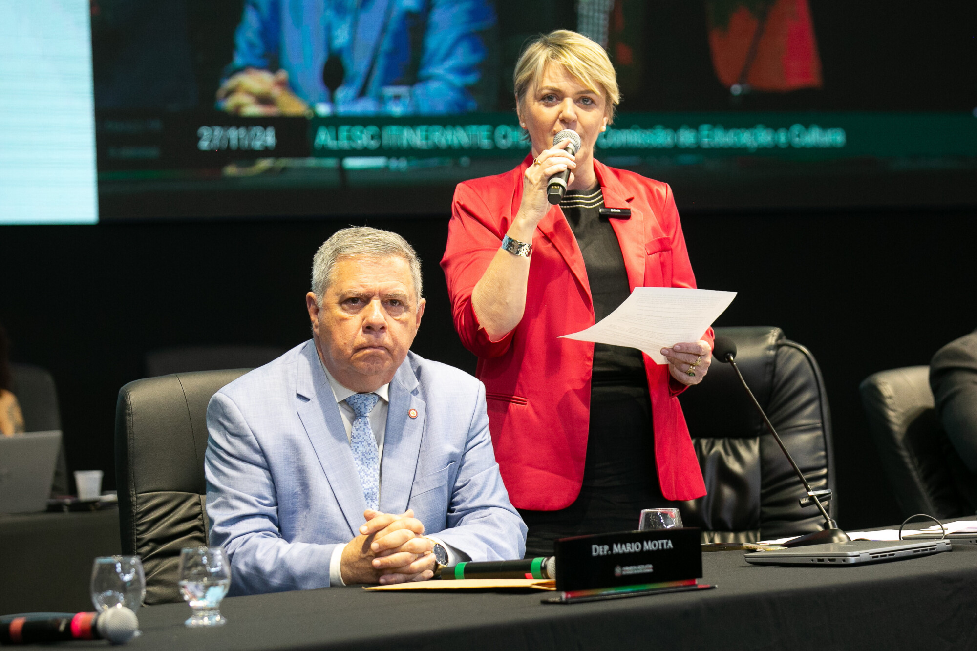 - Deputado Mário Motta (PSD)
 - Deputada Luciane Carminatti (PT)