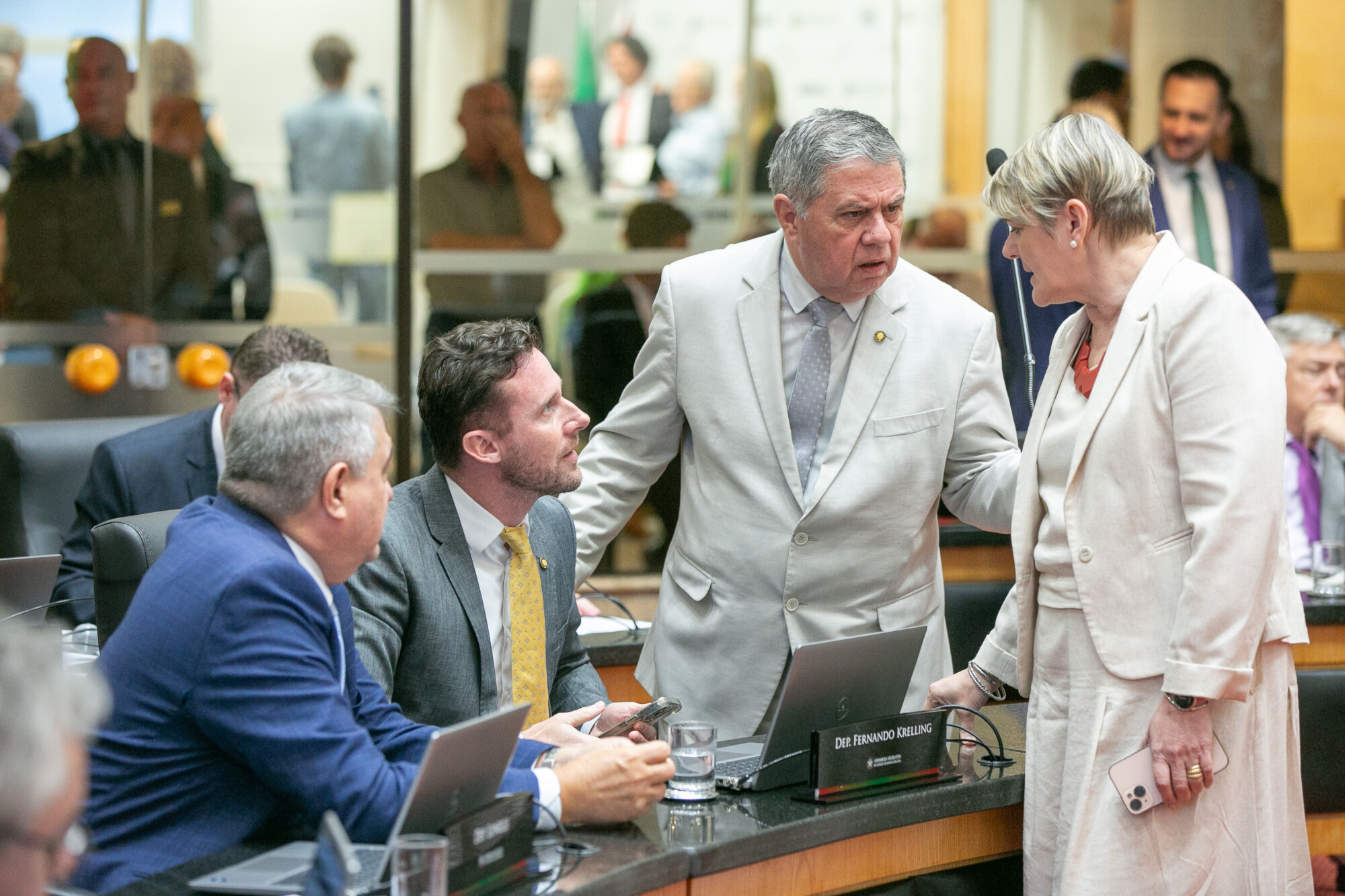 - Deputado Antídio Lunelli (MDB) 	
 - Deputado Fernando Krelling (MDB) 	
 - Deputado Mário Motta (PSD)
 - Deputada Luciane Carminatti (PT)