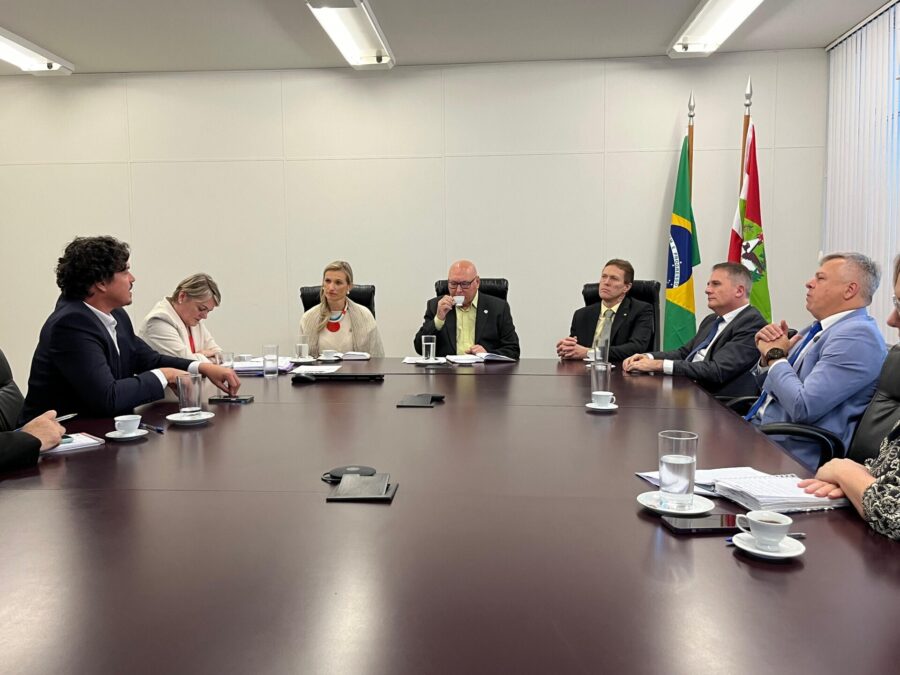 Deputado Altair Silva e parlamentares em reunião na Secretaria de Estado da Educação
