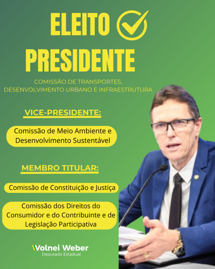 Volnei Weber assume presidência da Comissão de Transportes da Alesc