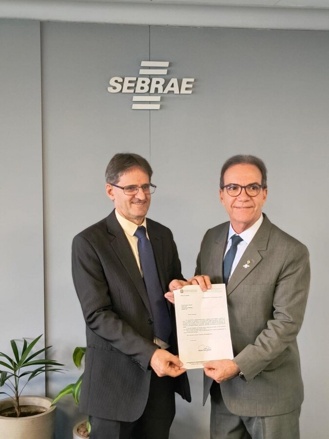 Deputado Neodi Saretta e o presidente do Sebrae Nacional, Décio Lima