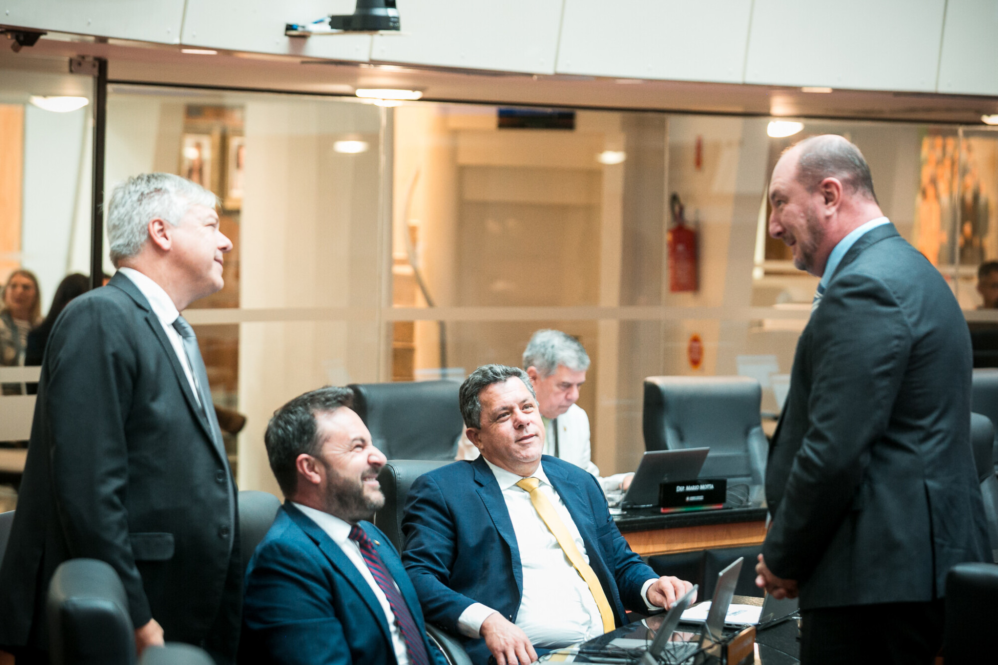 - Deputado Fabiano da Luz (PT) 	
- Deputado Marcius Machado (PL)  - Deputado Ivan Naatz (PL) 	 - Deputado Mauro de Nadal (MDB)