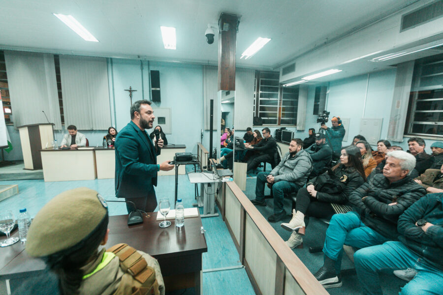 A audiência aconteceu na Câmara de Vereadores de São Joaquim.