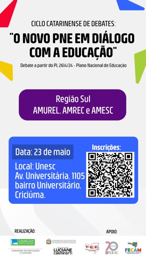 Ciclo de debates sobre o Plano Nacional de Educação chega ao Sul do Estado