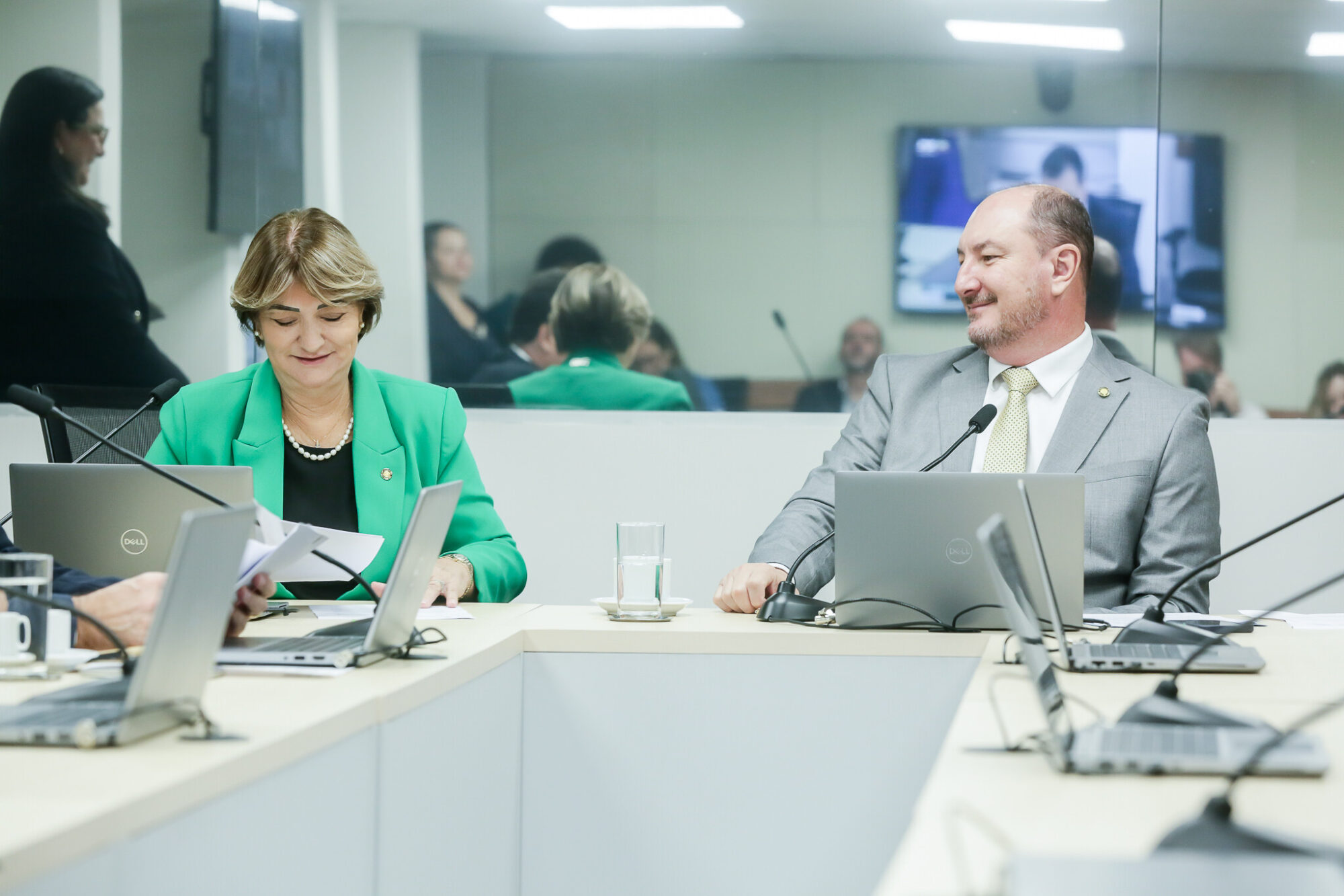 -Deputada Janice Krasniak(Podemos) - Deputado Mauro de Nadal (MDB)
