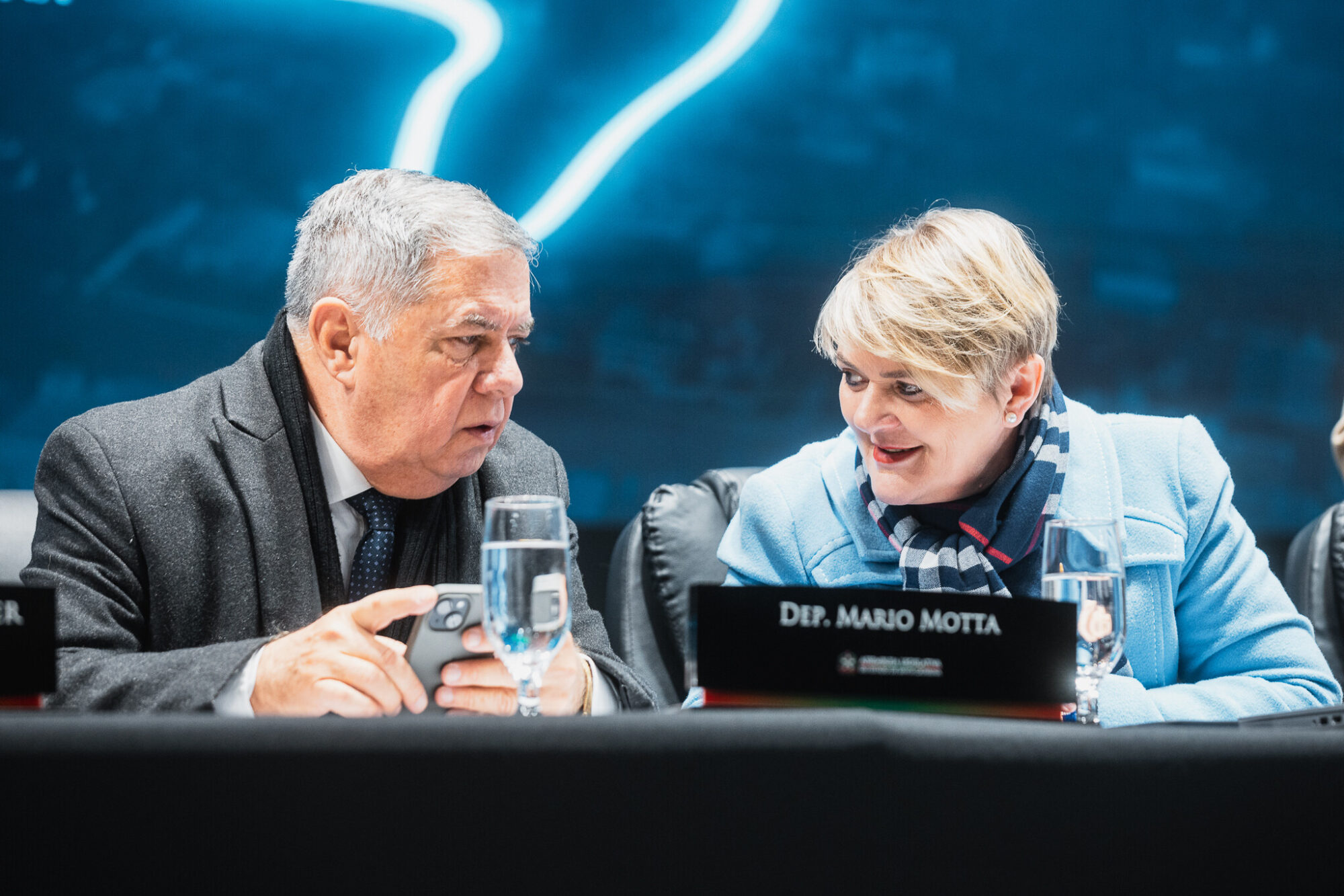 - Deputado Mário Motta (PSD) - Deputada Luciane Carminatti (PT)