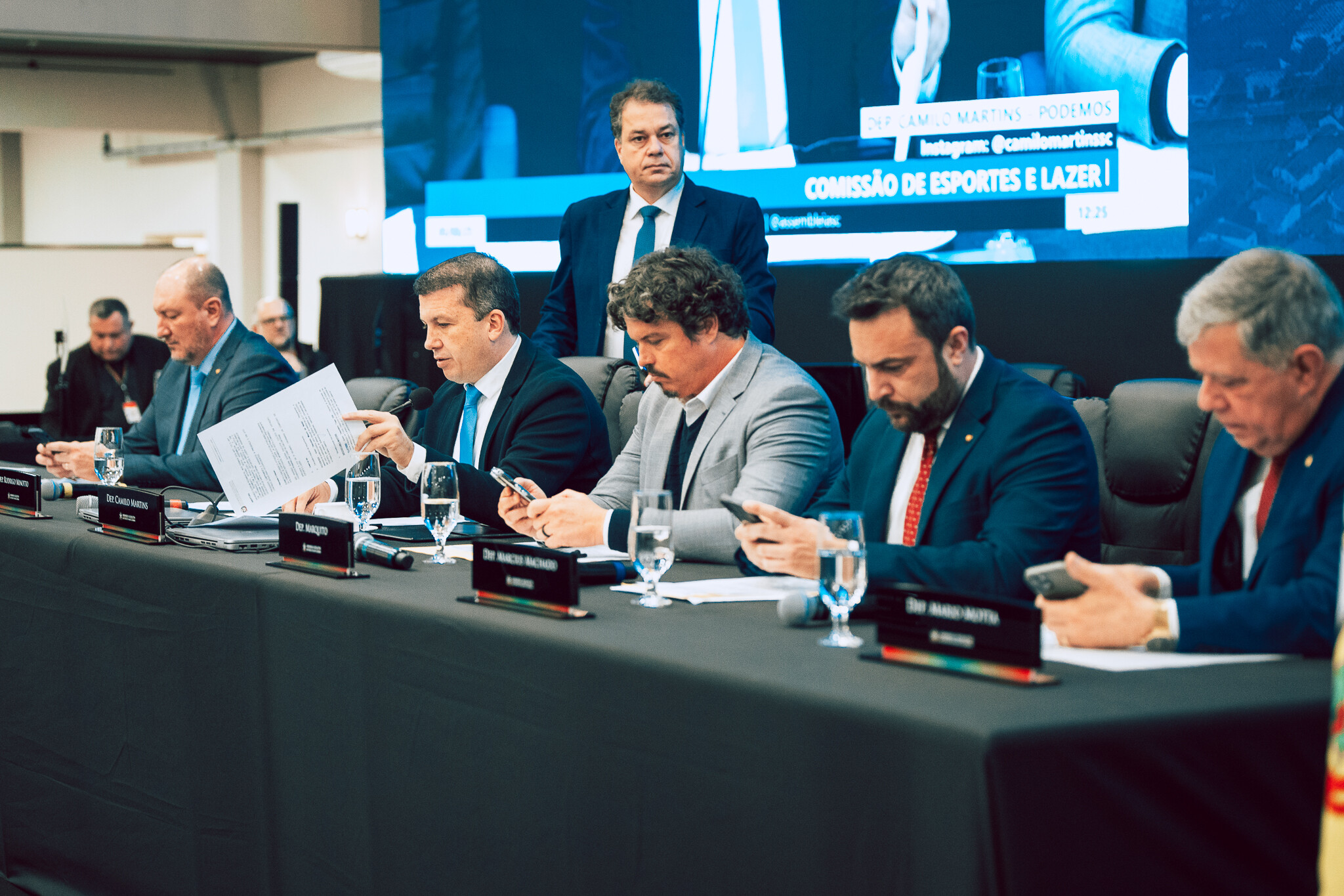 - Deputado Mauro de Nadal (MDB) - Deputado Camilo Martins (Podemos) 	
	
 - Deputado Marquito (PSOL) - Deputado Marcius Machado (PL)  - Deputado Mário Motta (PSD)