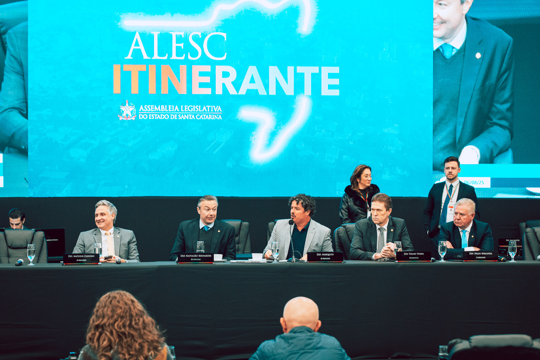 - Deputado Matheus Cadorin (NOVO) 	 - Deputado Napoleão Bernardes (PSD) 	

 - Deputado Marquito (PSOL)
 - Deputado Volnei Weber (MDB)
 - Deputado Nilso Berlanda (PL)