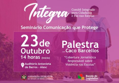 Evento na quinta (23) vai tratar do papel da imprensa na prevenção da violência escolar
