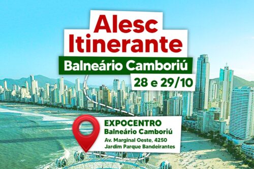Alesc Itinerante chega a Balneário Camboriú nesta terça (28) e quarta-feira (29)