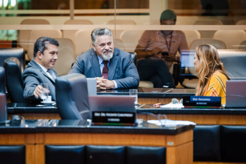 - Deputado Camilo Martins (Podemos)- Deputado Sergio Motta (Republicanos)
Bruno Collaço / Agência AL