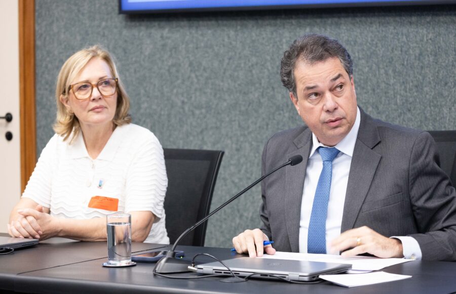 Prefeita Stela Maris Talamini (MDB), Urussanga e Deputado Rodrigo Minotto (PDT)
