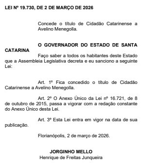 Fonte: assessoria parlamentar.