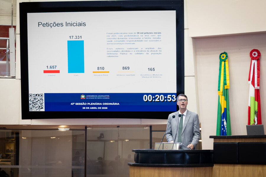 Defensoria Pública apresenta relatório na Alesc e destaca mais de 1 milhão de atos em Santa Catarina