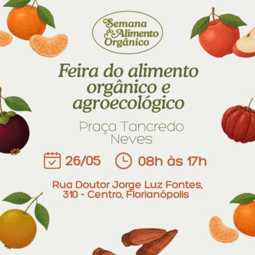 AVISO DE PAUTA: Feira do alimento orgânico e agroecológico na Praça Tancredo Neves