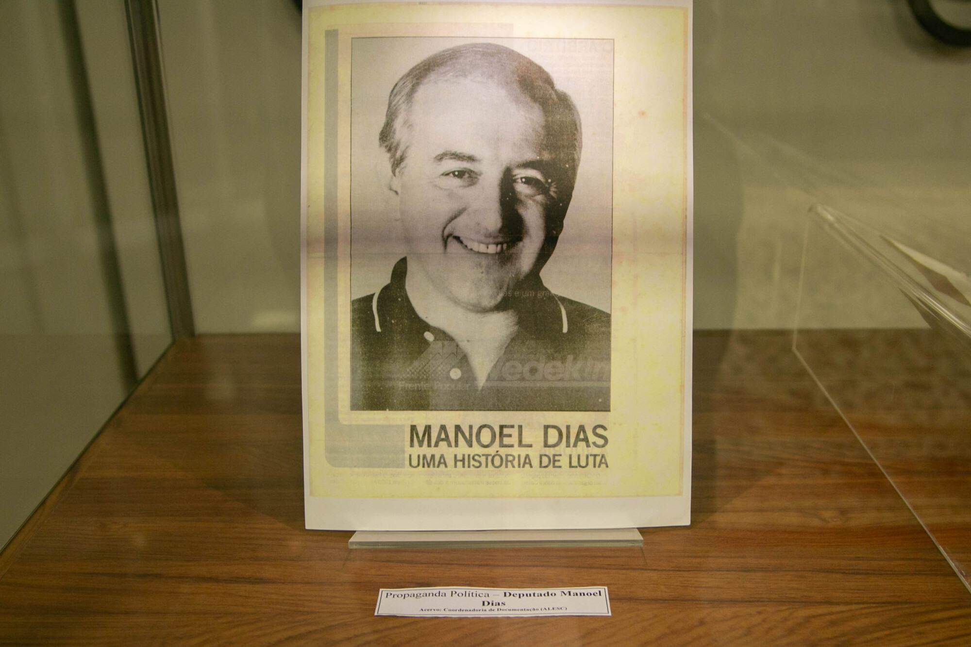 Exposição em homenagem a Manoel Dias no Centro de Memória da Alesc