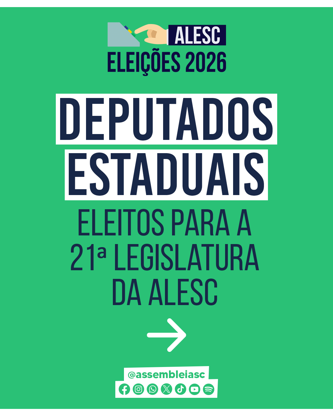 Deputados estaduais eleitos para a 21ª Legislatura da Alesc